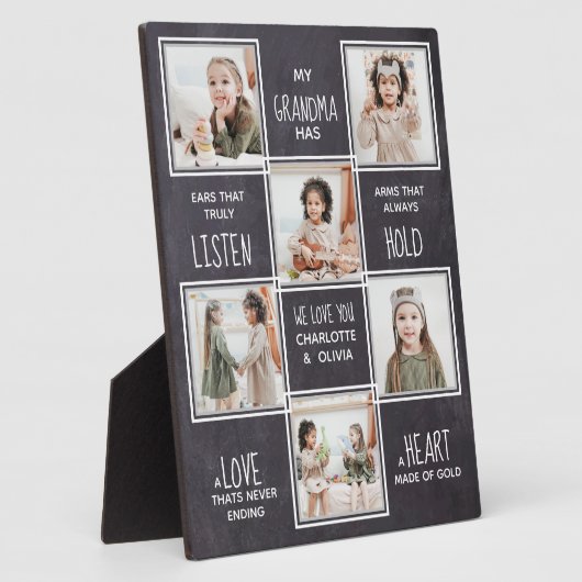 おばあちゃんパーソナライズされたフォトコラージュ フォトプラーク (側面)