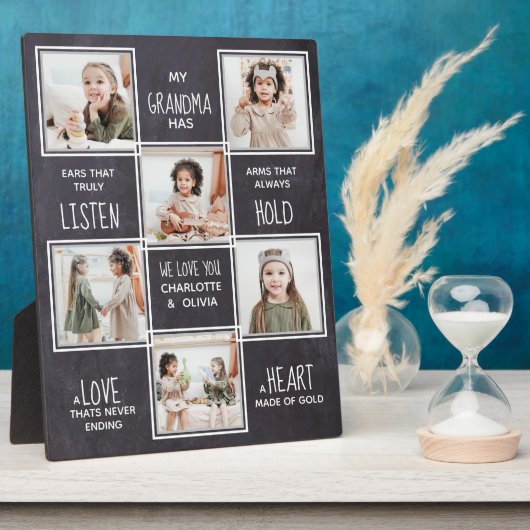 おばあちゃんパーソナライズされたフォトコラージュ フォトプラーク (側面)