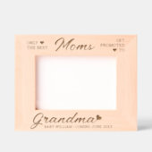 おばあちゃんパーソナライズされたベビー発表 レーザー彫刻フレーム (正面)