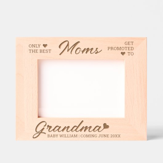 おばあちゃんパーソナライズされたベビー発表 レーザー彫刻フレーム (正面)