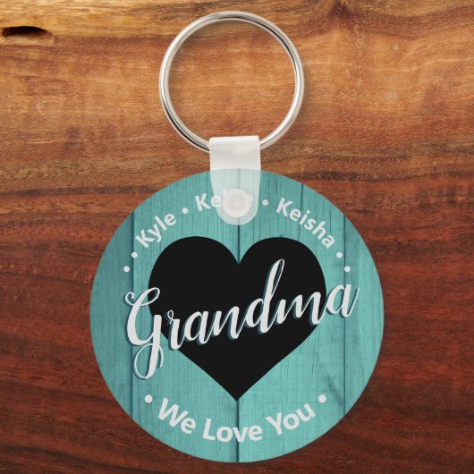 おばあちゃんパーソナライズされた孫の名前あなたを愛する キーホルダー (正面)
