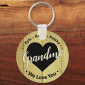 おばあちゃんパーソナライズされた孫の名前We Love You Ke キーホルダー (正面)