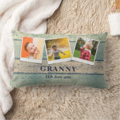 おばあちゃんパーソナライズされた孫3フォトコラージュ ランバークッション (ブランケット)
