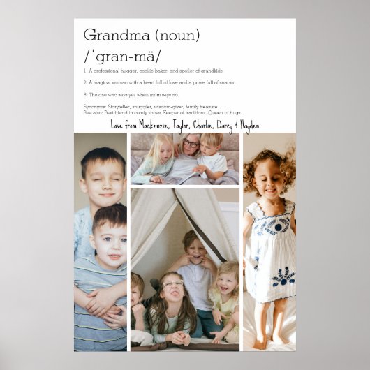 おばあちゃんパーソナライズされた定義4フォトコラージュ ポスター (正面)