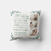 おばあちゃんパーソナライズされた引用文フォトコラージュ クッション (裏面)