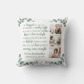 おばあちゃんパーソナライズされた引用文フォトコラージュ  クッション (正面)