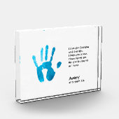 おばあちゃんパーソナライズされた用の子どもの手刷り フォトブロック (左)
