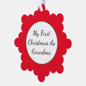 おばあちゃんパーソナライズされた紙スノーフレークオーナメント オーナメントカード (左)