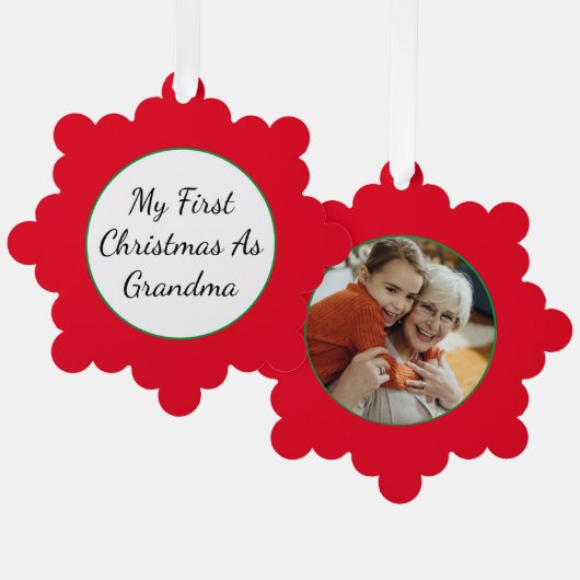おばあちゃんパーソナライズされた紙スノーフレークオーナメント オーナメントカード (正面/裏面)