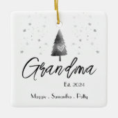 おばあちゃんパーソナライズされた設立エレガント セラミックオーナメント (正面)