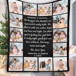 おばあちゃんパーソナライズされた詩14フォトコラージュ フリースブランケット