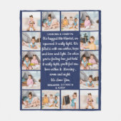 おばあちゃんパーソナライズされた14フォトコラージュ詩 フリースブランケット (正面)