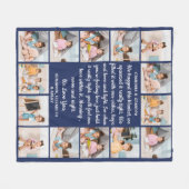 おばあちゃんパーソナライズされた14フォトコラージュ詩 フリースブランケット (正面(横))