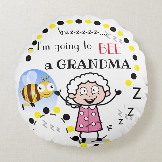 おばあちゃんパーソナライズされた。 ラウンドクッション (正面)