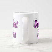 おばあちゃんパープル半タイポグラフィマザーズの日 ジャンボコーヒーマグカップ (裏面)