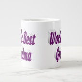 おばあちゃんパープル半タイポグラフィマザーズの日 ジャンボコーヒーマグカップ (正面)