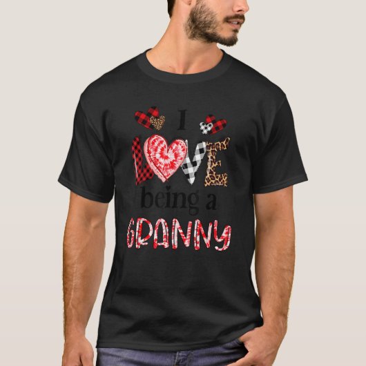おばあちゃんヒョウの幸せな母の日が大好き Tシャツ (正面)