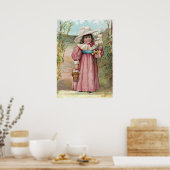 おばあちゃんビクトリアンのためのイースターリリーの女の子 ポスター (キッチン)