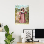 おばあちゃんビクトリアンのためのイースターリリーの女の子 ポスター (ホームオフィス)