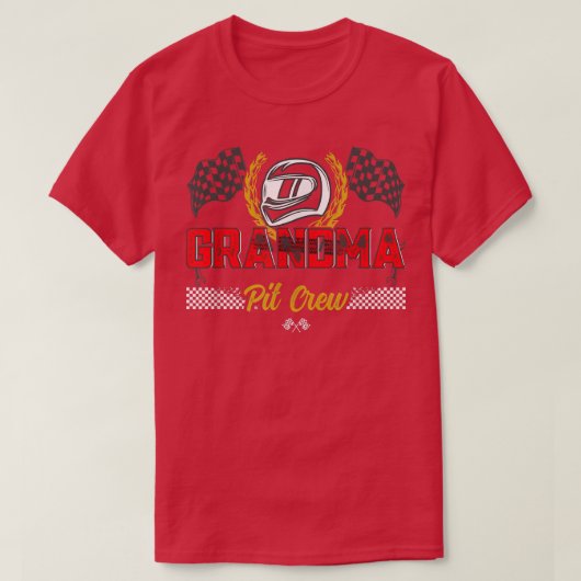 おばあちゃんピットクルー誕生日パーティーレースカーレーシングファ Tシャツ (デザイン正面)