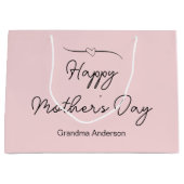 おばあちゃんピンクに母の幸せ淡い色のの日 ラージペーパーバッグ (正面)