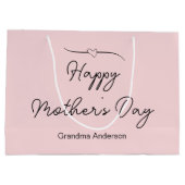 おばあちゃんピンクに母の幸せ淡い色のの日 ラージペーパーバッグ (裏面)