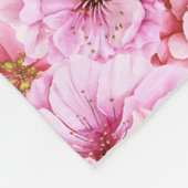 おばあちゃんピンクの花ハート |カスタム文字&写真 フリースブランケット (角)