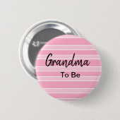 おばあちゃんピンクの赤ちゃんシャワー 缶バッジ (正面&裏面)