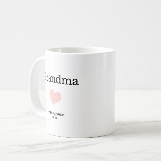 おばあちゃんピンクハート独身の写真カスタム撮り コーヒーマグカップ (正面左)