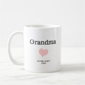 おばあちゃんピンクハート独身の写真カスタム撮り コーヒーマグカップ (左)