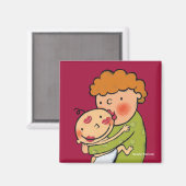 おばあちゃんピンクリップスティックキス用ベビー マグネット (正面/裏面)