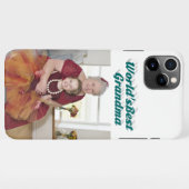 おばあちゃんフォトグリーンタイポグラフィ iPhoneケース (裏面横)