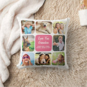 おばあちゃんフォトコラージピンク クッション (ブランケット)