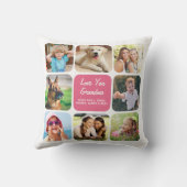 おばあちゃんフォトコラージピンク クッション (裏面)