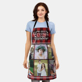 おばあちゃんフォトコラージュもっとも偉大恵みプレイド エプロン (着用した状態)