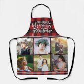 おばあちゃんフォトコラージュもっとも偉大恵みプレイド エプロン (正面)