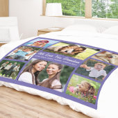 おばあちゃんフォトコラージュパーソナライズされたパープル フリースブランケット