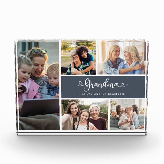 おばあちゃんフォトコラージュ最高のファミリ フォトブロック (正面)