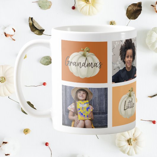 おばあちゃんフォトコラージュ秋コーヒーマグ コーヒーマグカップ