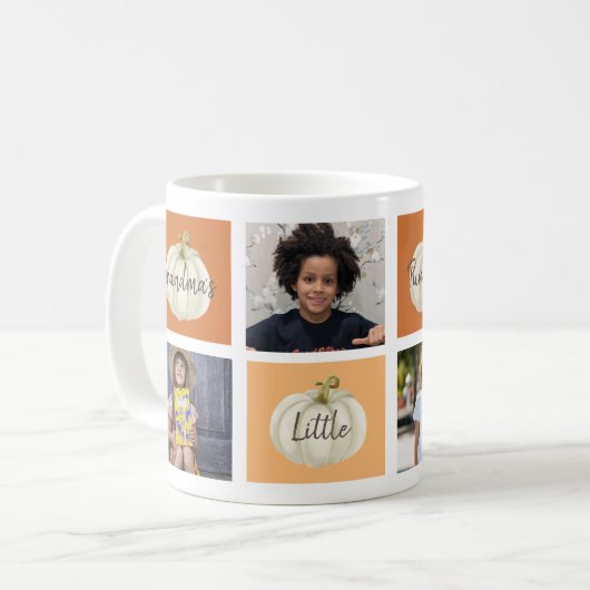 おばあちゃんフォトコラージュ秋コーヒーマグ コーヒーマグカップ (正面左)