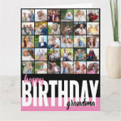 おばあちゃんフォトコラージュ31写真ハッピーバースデー カード (正面)