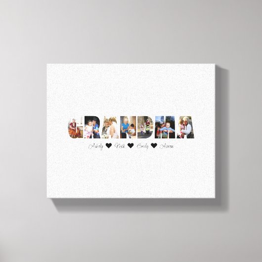 おばあちゃんフォトコラージュCanvas 7枚 キャンバスプリント (正面)