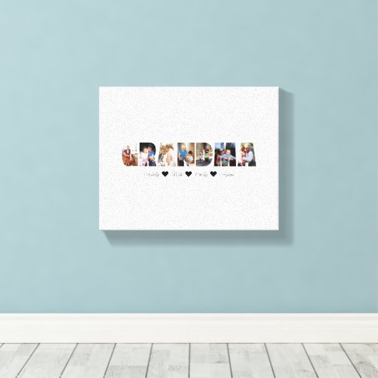 おばあちゃんフォトコラージュCanvas 7枚 キャンバスプリント (インサイチュ (ウッドフロア))