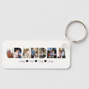 おばあちゃんフォトコラージュKeychainと7枚の写真 キーホルダー