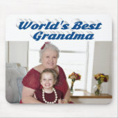 おばあちゃんフォトシーブルータイポグラフィ マウスパッド (正面)