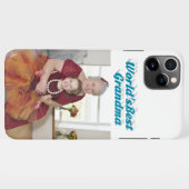 おばあちゃんフォトスカイブルータイポグラフィ iPhoneケース (裏面横)