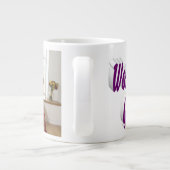 おばあちゃんフォトパープルタイポグラフィ ジャンボコーヒーマグカップ (裏面)