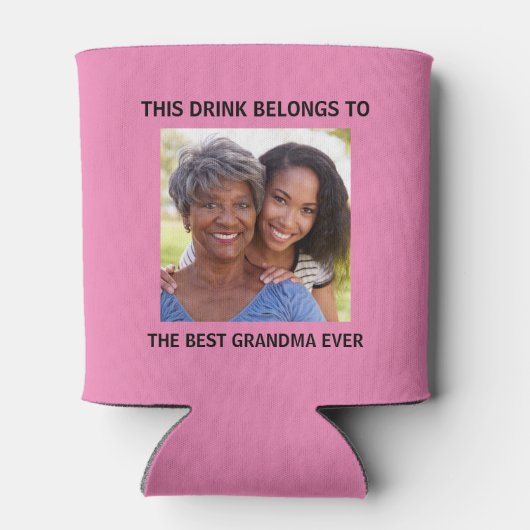 おばあちゃんフォトピンク 缶クーラー (裏面)