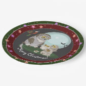 おばあちゃんフクロウストーリーテリングクリスマス ペーパープレート (アングル)