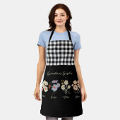 おばあちゃんフラワーガーデンカスタム4名前ヴィンテージフローラ エプロン (着用した状態)
